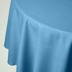 Homescapes - Airforce Blue Cotton Round Tablecloth 180 cm - Blue