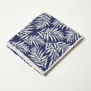 Homescapes - Navy Botanical Pattern 100% Cotton Hand Towel - Navy