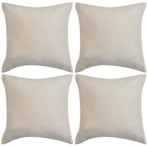 Hommoo - Cushion Covers 4 pcs 50x50 cm Polyester Faux Suede Beige