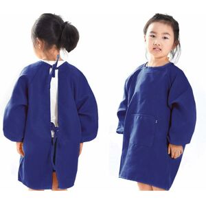 HÉLOISE Kids Apron for Painting, Painting Aprons Girl Smock Long Sleeve Apron for School Activities, Cooking, Coloring, Polyester Blue(L)