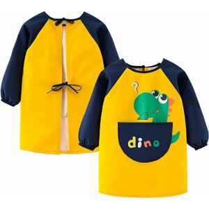 Héloise - Kids Art Smocks Kids Waterproof Dinosaur Painting Apron with Long Sleeves and Pockets for Children 3-8 Years Old