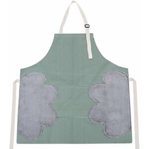 Rhafayre - Kitchen Apron for Men and Women, Adjustable Waterproof and Oil Proof Hand Wipe Apron, Chef Apron, With Pockets and Absorbent Coral Fleece