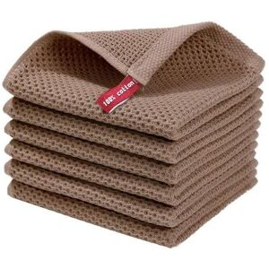 NEIGE Kitchen Towels Woven Kitchen Towels 12 x 12 inch Kitchen Towels Brown - 6 Piece