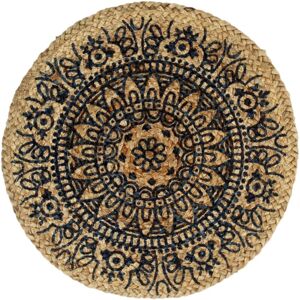 Berkfield Home - Mayfair Placemats 4 pcs Dark Blue 38 cm Round Jute