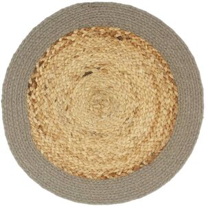 Berkfield Home - Mayfair Placemats 4 pcs Natural and Grey 38 cm Jute and Cotton