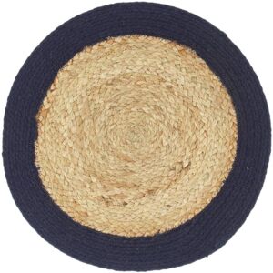 Berkfield Home - Mayfair Placemats 4 pcs Natural and Navy Blue 38 cm Jute and Cotton