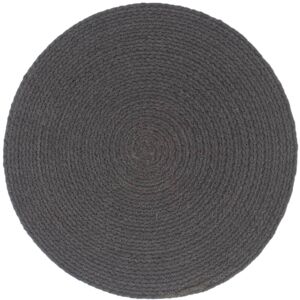 Berkfield Home - Mayfair Placemats 4 pcs Plain Dark Grey 38 cm Round Cotton