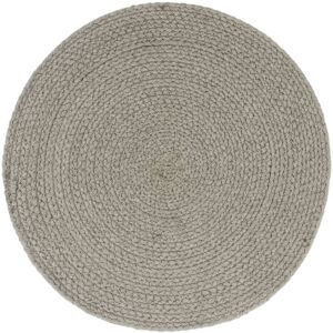 Berkfield Home - Mayfair Placemats 4 pcs Plain Grey 38 cm Round Cotton