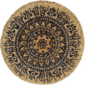 Berkfield Home - Mayfair Placemats 6 pcs Dark Blue 38 cm Round Jute