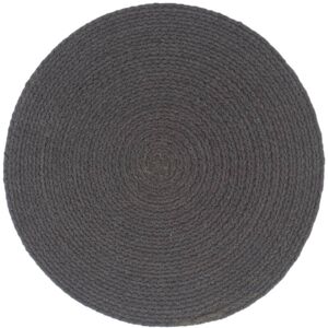 Berkfield Home - Mayfair Placemats 6 pcs Plain Dark Grey 38 cm Round Cotton