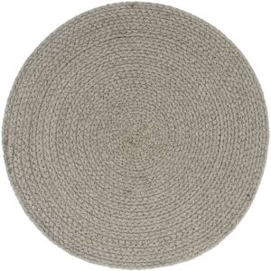 Berkfield Home - Mayfair Placemats 6 pcs Plain Grey 38 cm Round Cotton