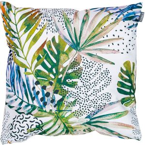 VEEVA Outdoor Cushion - 43cm x 43cm - Palm Print, Ready Fibre Filled, Water Resistant - Decorative Scatter Cushions for Garden Chair, Bench, or Sofa