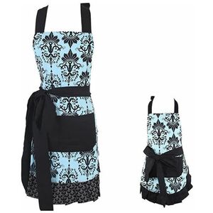 ORCHIDÉE Parent-child kitchen apron 2-pocket combination women's floral apron 2-piece (Section A)