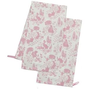 Peter Rabbit - Classic Pattern Set Of 2 Cotton Tea Towels Pink