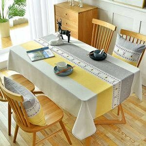 Groofoo - Rectangular Table Cloth Stain Proof Cotton Linen Rectangular Kitchen Table Cloth Washable Tablecloths for Kitchen Linen Table Cover for