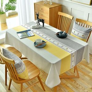 GROOFOO Rectangular Table Cloth Stain Proof Cotton Linen Rectangular Kitchen Table Cloth Washable Tablecloths for Kitchen Linen Table Cover for Restaurant