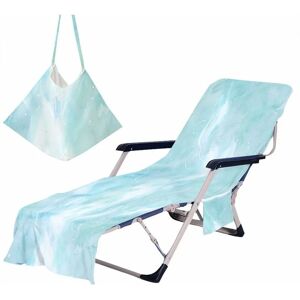 Rhafayre - Beach Chair Cover Microfiber Beach Towel with Side Pocket, Beach Lounger Cover for Summer Sunbathing, Vacation, Garden (75x210cm, C10)