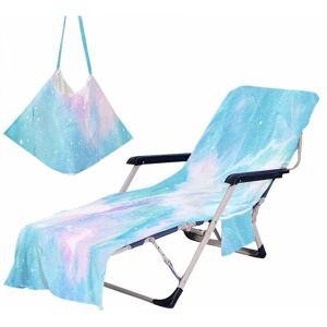 Rhafayre - Beach Chair Cover Microfiber Beach Towel with Side Pocket, Beach Lounger Cover for Summer Sunbathing, Vacation, Garden (75x210cm, C17)