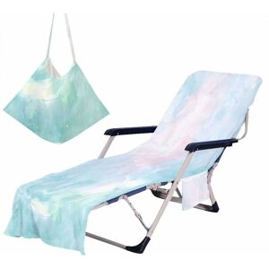 Rhafayre - Beach Chair Cover Microfiber Beach Towel with Side Pocket, Beach Lounger Cover for Summer Sunbathing, Vacation, Garden (75x210cm, C14)