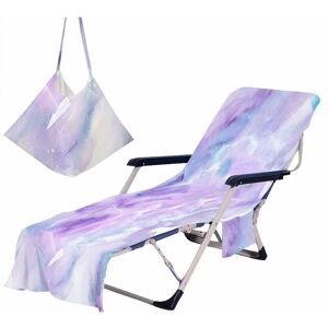 Rhafayre - Beach Chair Cover Microfiber Beach Towel with Side Pocket, Beach Lounger Cover for Summer Sunbathing, Vacation, Garden (75x210cm, C11)