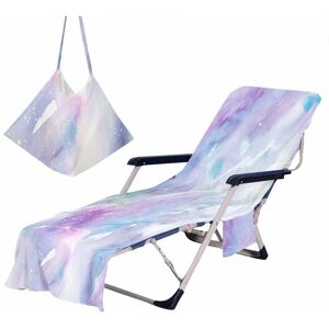 Rhafayre - Beach Chair Cover Microfiber Beach Towel with Side Pocket, Beach Lounger Cover for Summer Sunbathing, Vacation, Garden (75x210cm, C15)