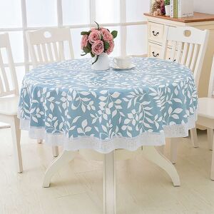 Rhafayre - Round pvc Oilcloth Tablecloth, with Floral and Lace Pattern, Round Tablecloth Waterproof Stain Proof Oilcloth Dining Table Cloth, for