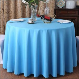 RHAFAYRE Round Tablecloth Home hotel Sky Blue Banquet Table Skirt 160cm in diameter