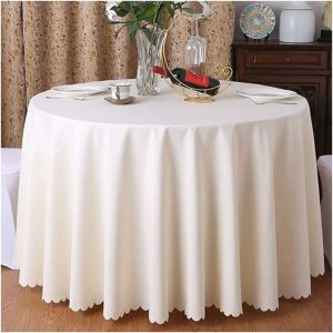 Rhafayre - Round Tablecloth Home Hotel Banquet Table Skirt Beige 160cm Diameter