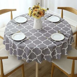 Rhafayre - Round Table Cloth,Stain Resistant Waterproof Oilcloth Dining Table Cloth, for Dining Room, Garden, Cafe, Party (Grey, 152cm)