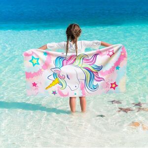 Unicorn Beach Towel for Kids - 75 x 150cm Rainbow Bath Towels for Girls Absorbent Beach Blanket Sand-free Quick Dry Pool Towel - Rhafayre