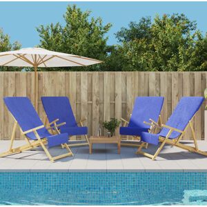 BERKFIELD HOME Royalton Beach Towels 4 pcs Royal Blue 60x135 cm Fabric 400 gsm