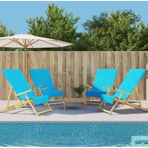 BERKFIELD HOME Royalton Beach Towels 4 pcs Turquoise 60x135 cm Fabric 400 gsm