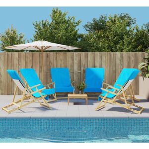 BERKFIELD HOME Royalton Beach Towels 6 pcs Turquoise 60x135 cm Fabric 400 gsm