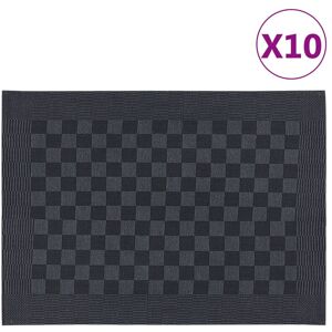 Berkfield Home - Royalton Kitchen Towels 10 pcs Black and Grey 50x70 cm Cotton