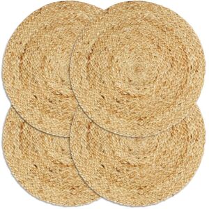 Berkfield Home - Royalton Placemats 4 pcs Plain Natural 38 cm Round Jute