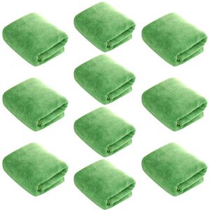 PESCE Salon Hair Towels 10 Pack - Fast Drying Towel for Hair, Hands, Face Use at Home, Salon, Spa, Barber green