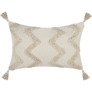 Beliani - Scatter Cushion Throw Pillow Home Decor Boho Tassels 40 x 60 cm Beige Cerinthe - Beige