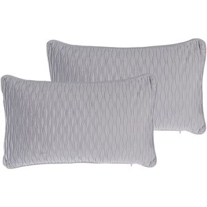 Beliani - Set of 2 Traditional Scatter Cushions Pillows Rectangular 30 x 50 cm Motari - Grey