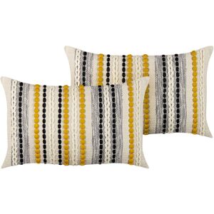 Beliani - Set of 2 Decorative Scatter Pillows Cotton Multicolour 40 x 60 cm Ardisia - Multicolour