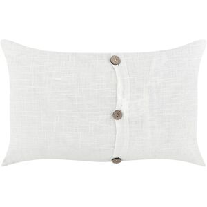 Beliani - Set of 2 Linen Cotton Scatter Cushions White Removable with Decorative Buttons 30 x 50 cm White Banori - White