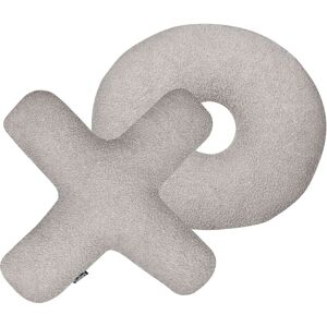 Beliani - Set of 2 Teddy Letter Cushions Fabric xo Throw Pillows Textile Decorations Light Grey Hesperis - Grey