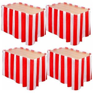 Rose - Set of 4 red and white striped tablecloths Carnival circus table skirts