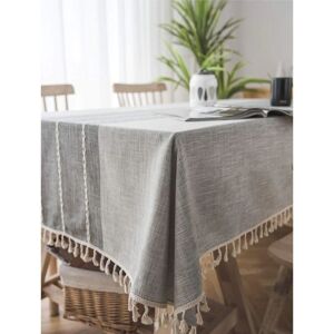 Denuotop - Tablecloths,Washable Green/Blue Cotton and Linen Tablecloth, Cotton Blend, P6, 100160cm