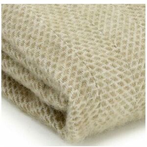 Tweedmill Textiles - Throw Blanket 100% Pure New Wool British Made Beehive 150x183cm Oatmeal - Multi