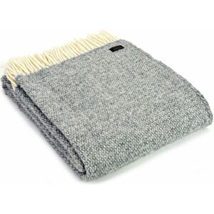 Tweedmill Textiles - Throw Blanket 100% Pure New Wool British Made Illusion 150x183cm Grey - Grey