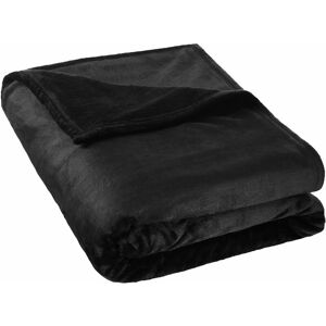 TECTAKE Throw blanket polyester - blanket, throw, fleece blanket - 220 x 240 cm black - black