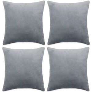 SWEIKO Cushion Covers 4 pcs Velour 40x40 cm Grey VDTD01983