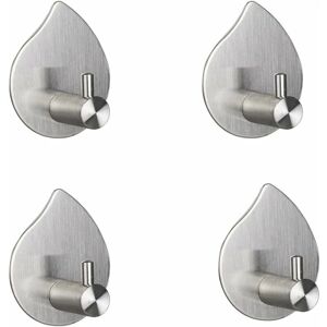 HOOPZI Towel Hook Self Adhesive Bathrobe Hook Towel Hook Stainless Steel Bathrobe for Kitchen Bathroom Living Room Hanging Towels Clothes & Toiletries