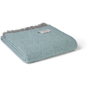 Tweedmill - Beehive xl Blanket/Throw 100% Pure New Wool - 140x240cm - Spearmint Blue/Grey Made in the uk - Blue