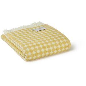 Tweedmill Textiles - Tweedmill Jacquard Spot Throw/ Blanket - Oil Yellow - 1300x200cms - 100% New Pure Wool Made in Wales - Yellow